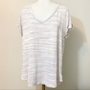 AE Soft and Sexy White Top with Stripes